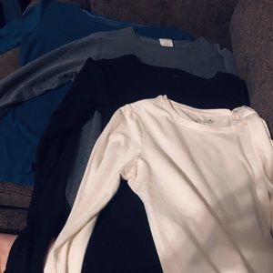 Lot of 4 thin long sleeve tees